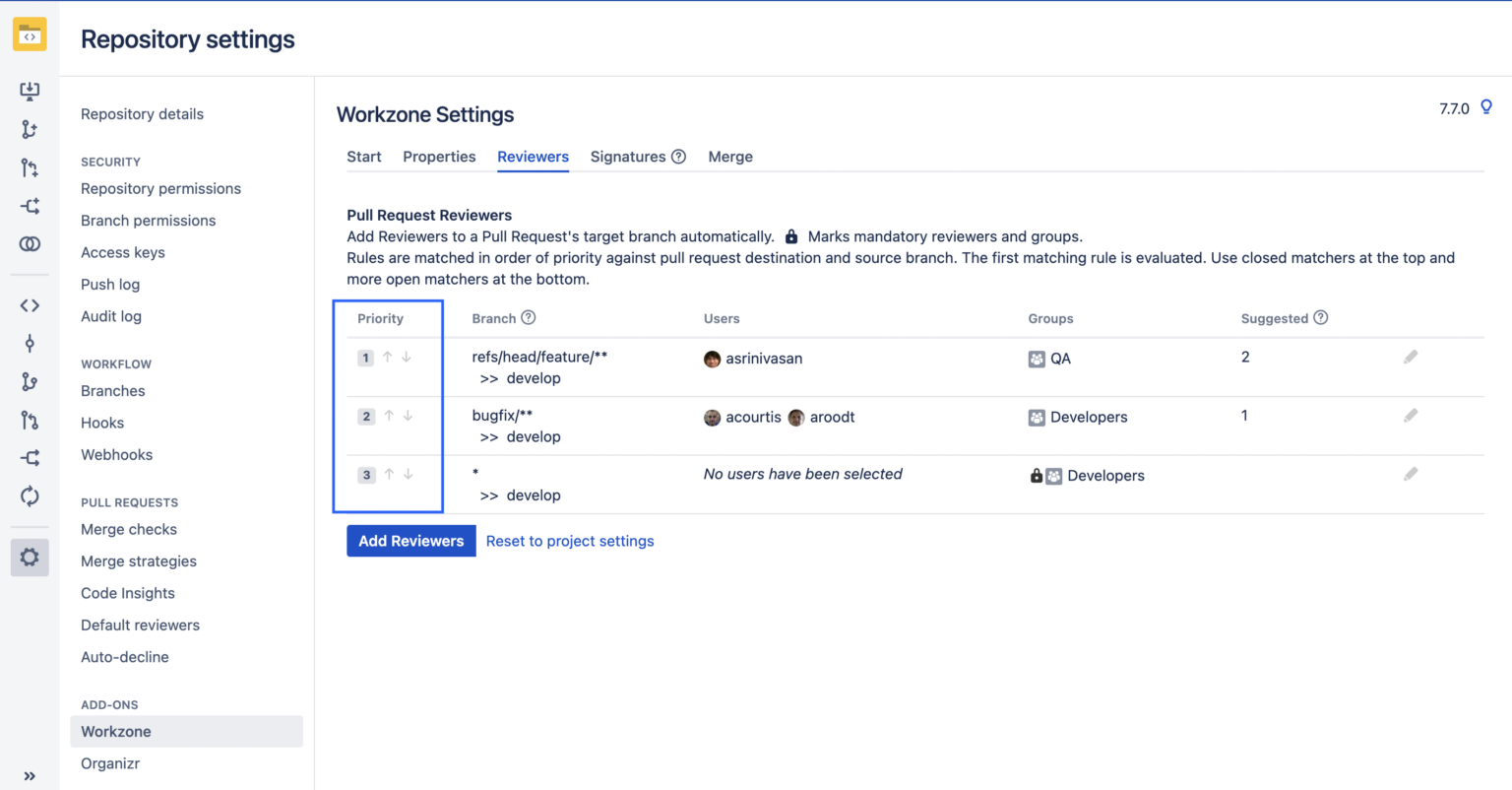 Workzone: Order reviewer and merge rules by priority - Atlassian Apps ...